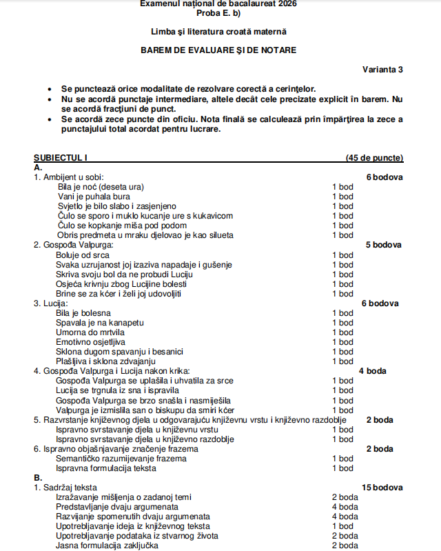 Ce subiecte au avut de rezolvat elevii la proba la Limba maternă la BAC 2026, sesiunea de toamnă