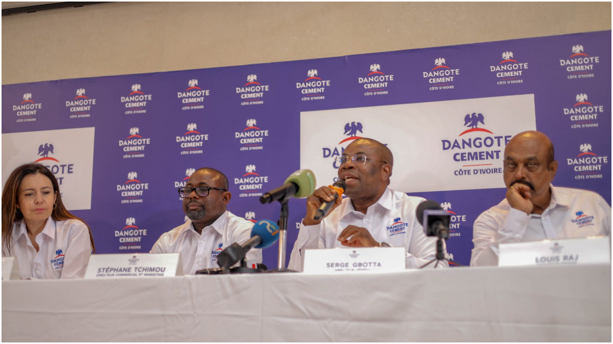 The official product launch of our cem I and cem II brands 32.5R, 3X42.5N, 3X42.5R and 52.5N at Novotel Abidjan-Marcory, Ivory Coast, Wednesday, October 8, 2025. [X, formerly Twitter/@DangoteCement]