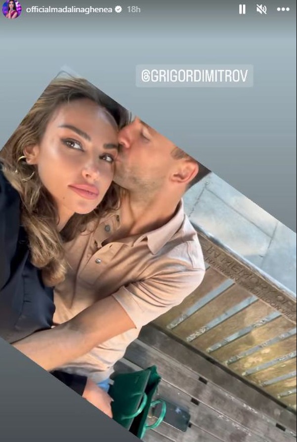 Sărut pasional între Mădălina Ghenea și Grigor Dimitrov, în public. Românca și-a consolat iubitul, care a pierdut un meci important