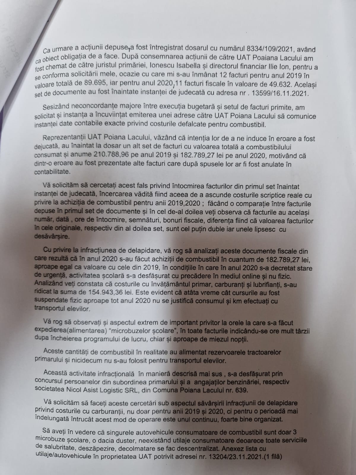 DOCUMENTE. Într-o comună argeșeană, în pandemie, când cursurile erau online, microbuzele școlare au continuat să consume tot atâta benzină ca înainte. Explicația primarului