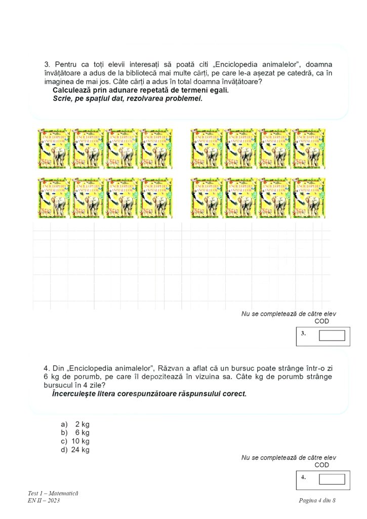 Elevii de clasa a II-a au susținut evaluarea națională la matematică. Ce exerciții au avut de rezolvat