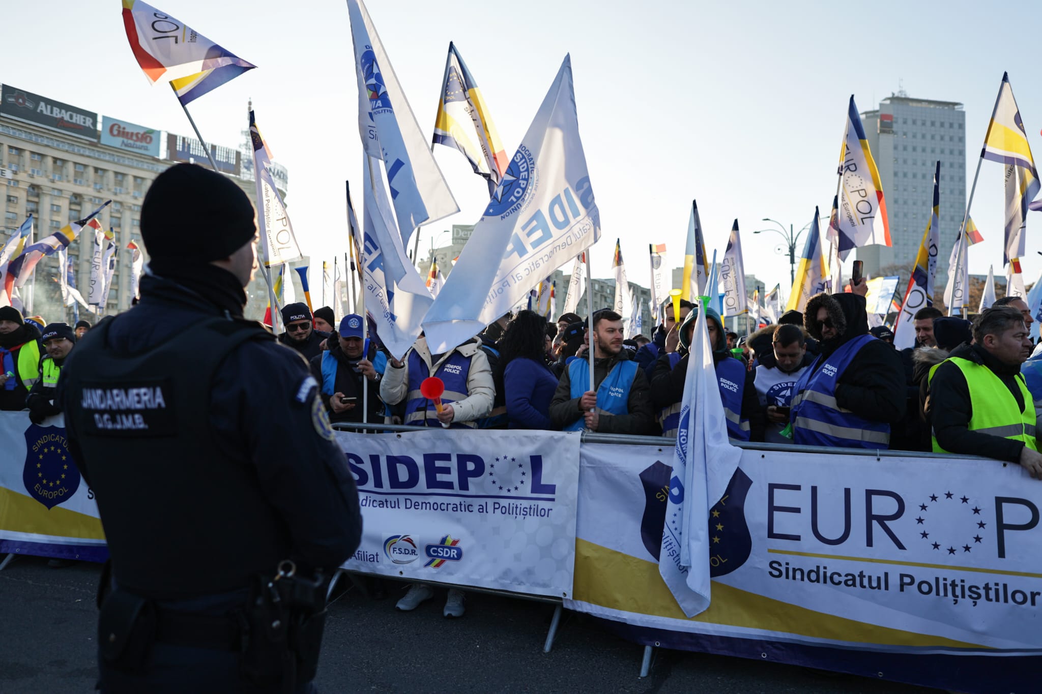 Protest masiv al sindicatelor din Apărare și Ordine Publică în București