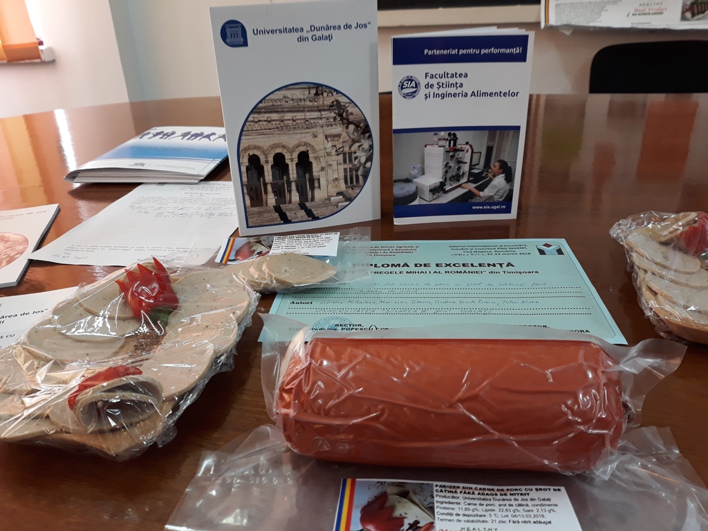 Parizer din carne de porc cu șrot de cătină, fără adaos de nitrit. Inovație în domeniul alimentar realizată de patru profesori din Galaţi