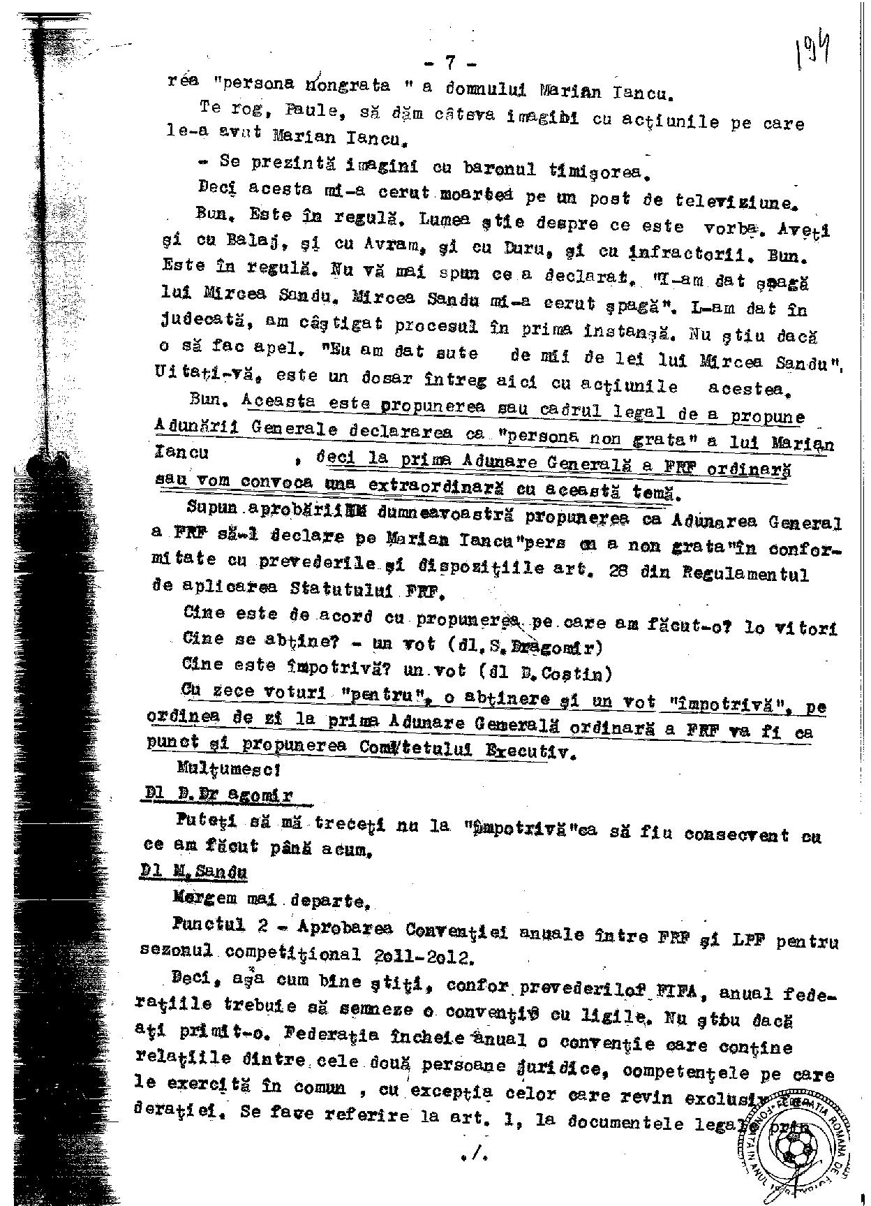 Stenogramă-bombă! Mircea Sandu l-a acuzat într-un CEx din 2011 pe un fost șef al arbitrilor că joacă la pariuri. Reacția celui vizat / EXCLUSIV