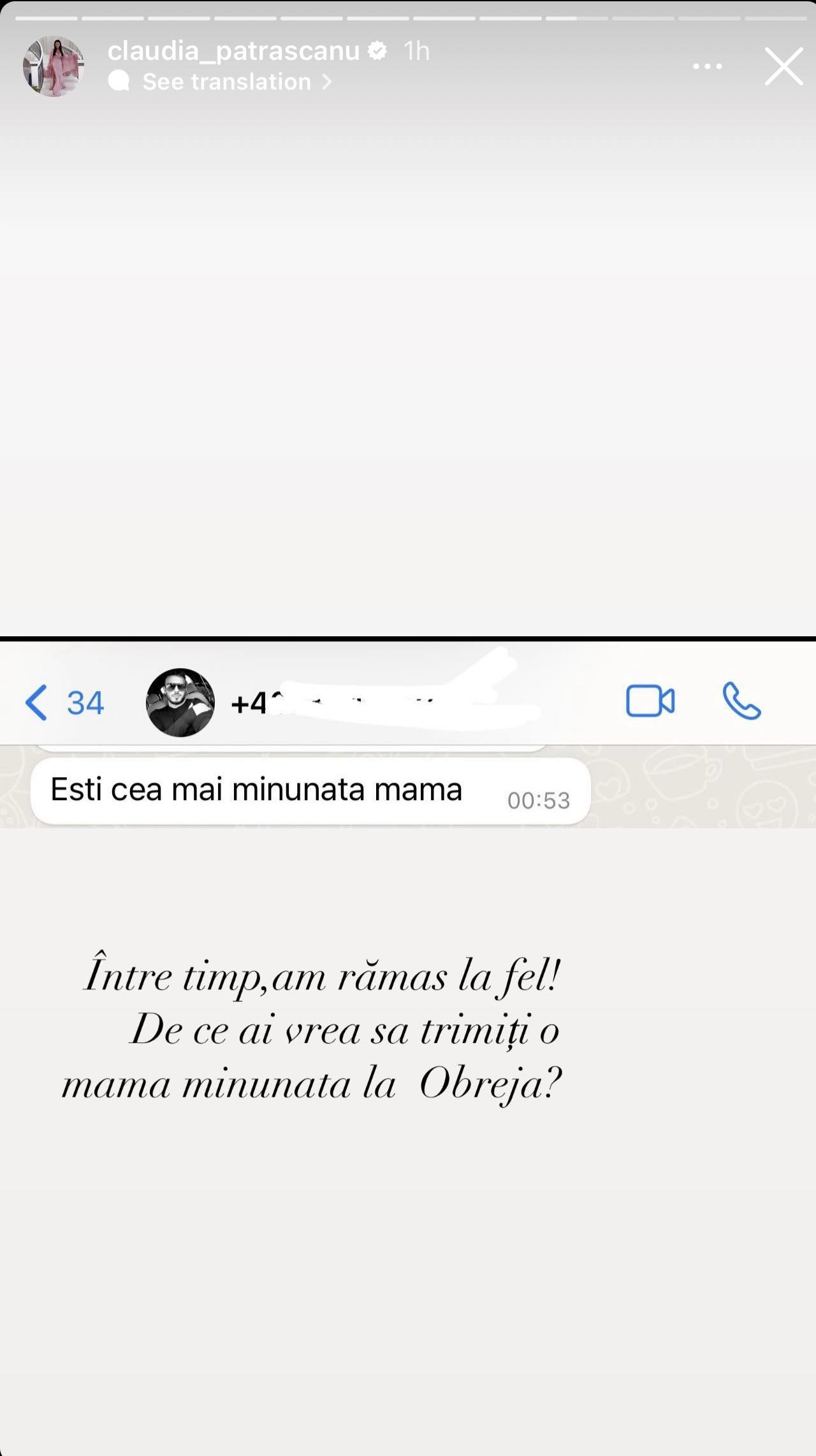 Claudia Pătrășcanu a publicat mesajele primite de la Gabi Bădălău: „Iartă-mă! Am greșit. Hai să fim bine de acum încolo”