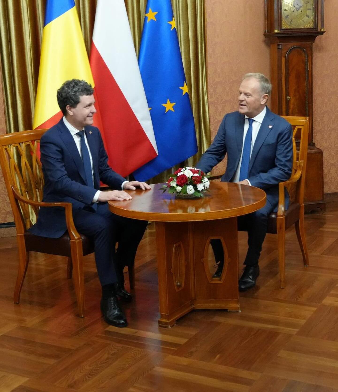 Primele imagini cu Nicușor Dan la Varșovia: „Am o primă discuție cu prim-ministrul Donald Tusk”