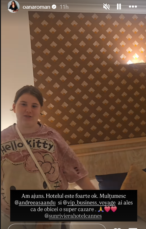 Cum arată camera hotelului din Franța în care Oana Roman și fiica ei s-au cazat. „Să vă arăt ceva ce au francezii mai ieșit din comun”