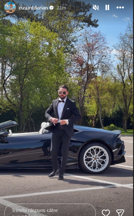 Cum s-a îmbrăcat Dorian Popa în ziua nunții sale. „Aștept să înceapă cununia aici în Buftea. Emoții frumoase”