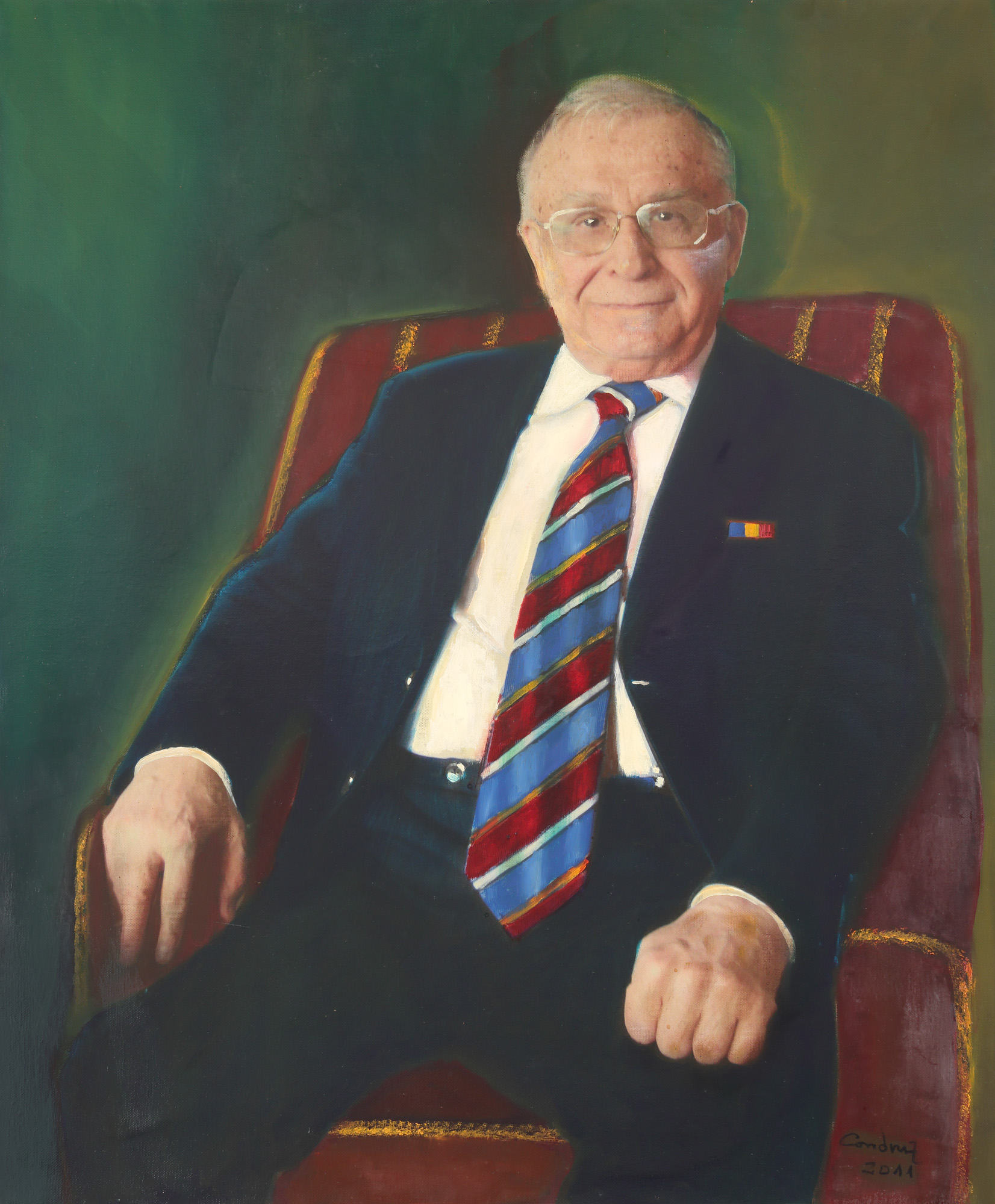 Două tablouri cu Ion Iliescu, aproape nevăzute de public, scoase la licitație. Cât costă lucrările cu fostul președinte