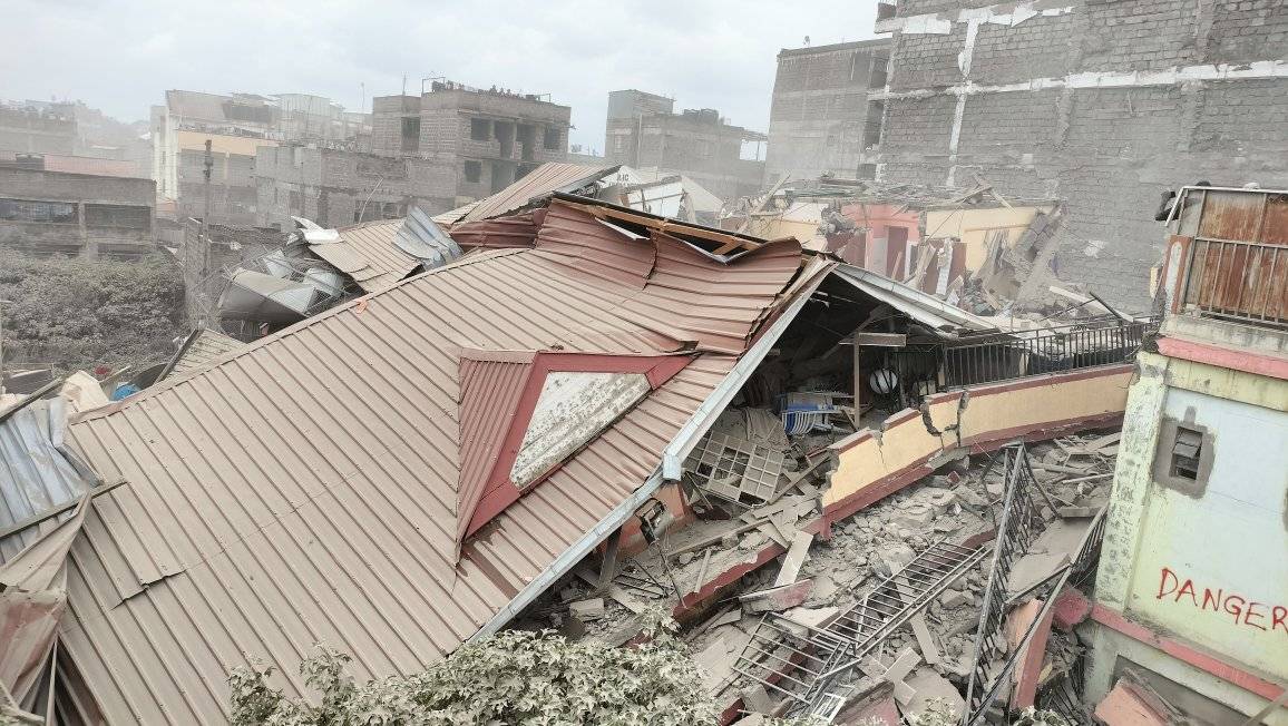 Several people feared dead after 7-storey building collapses in Kahawa West