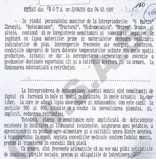 Ce a trăit Brașovul pe 15 noiembrie 1987. Conversația telefonică interceptată de Securitate: „Noi am avut o sărbătoare foarte mare”