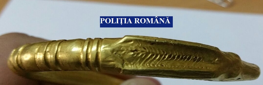 Brățară dacică de patrimoniu din aur de 24 Karate, găsită la un bărbat din Olt