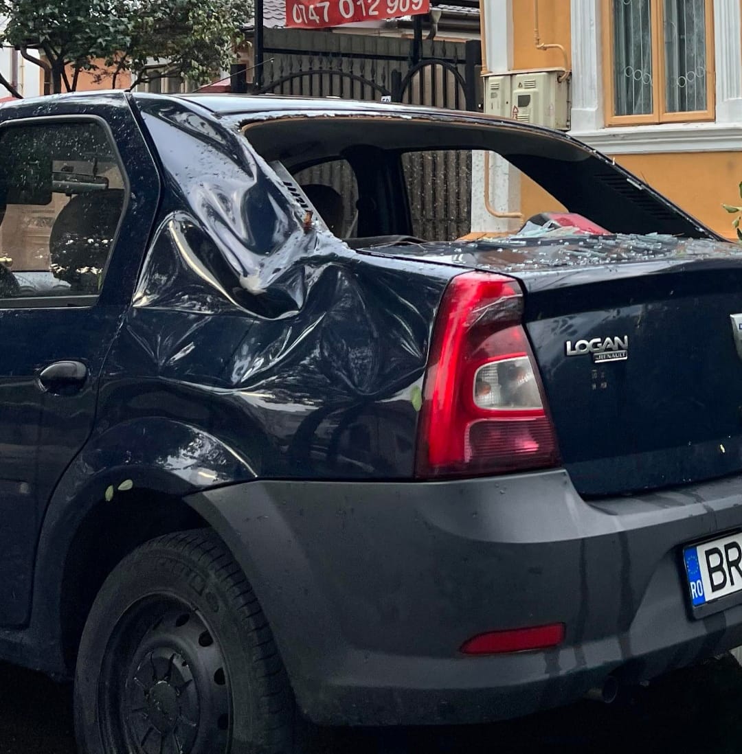 Furtună puternică în Brăila. Copaci doborâți de vânt și străzi inundate. A fost emis mesaj Ro-Alert. VIDEO