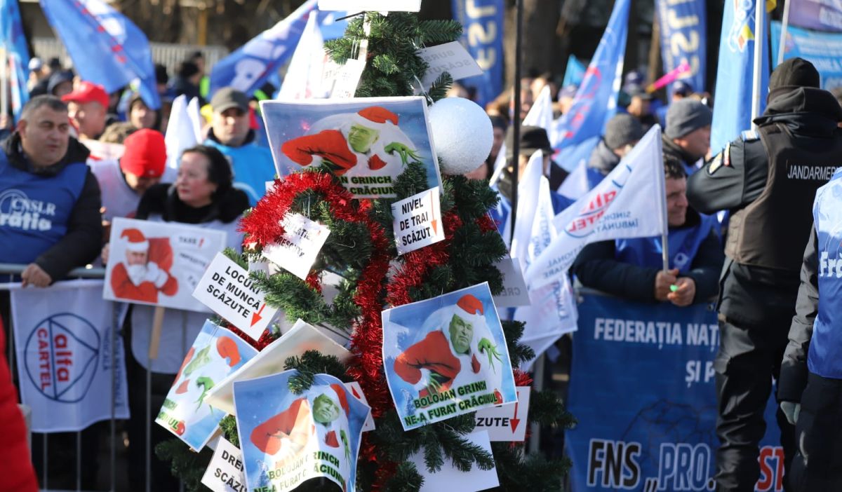 Zeci de sindicaliști au protestat joi, la Cotroceni: ce îi cer aceștia președintelui Nicușor Dan