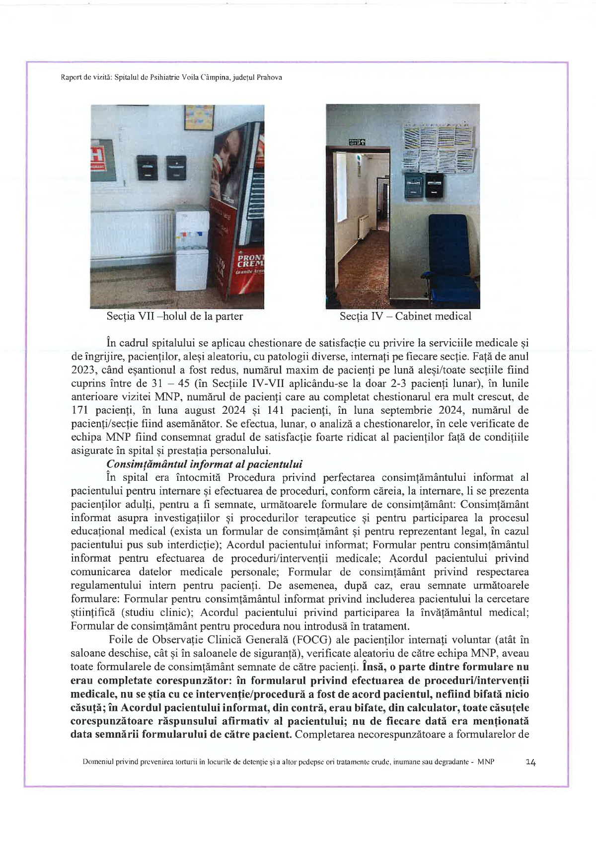 Raport al Avocatului Poporului despre Spitalul de Psihiatrie Voila: Pacienți legați cu orele, saloane folosite ca și celule de detenție, tragedia de la „Supraveghere” 