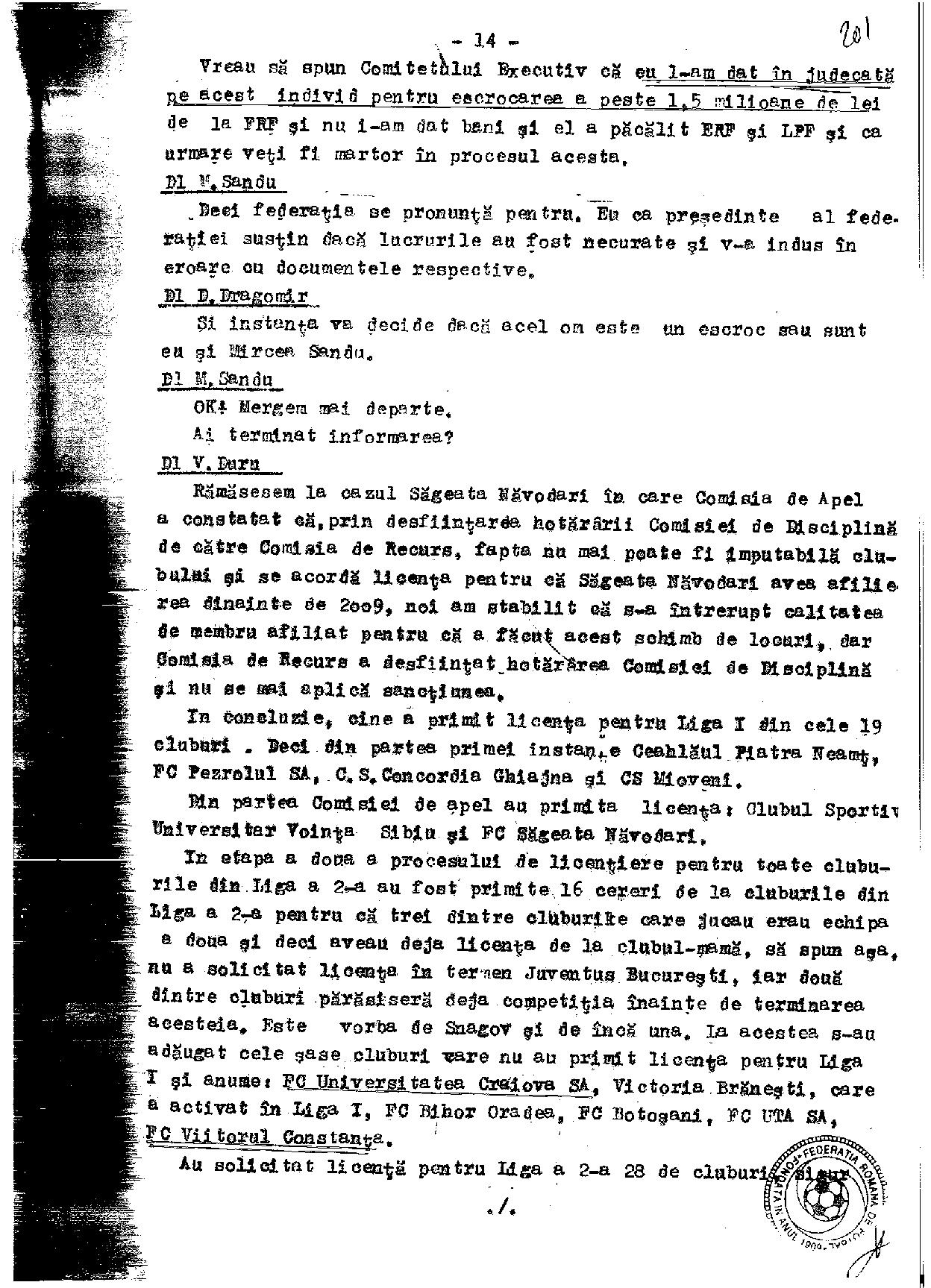 Stenogramă-bombă! Mircea Sandu l-a acuzat într-un CEx din 2011 pe un fost șef al arbitrilor că joacă la pariuri. Reacția celui vizat / EXCLUSIV