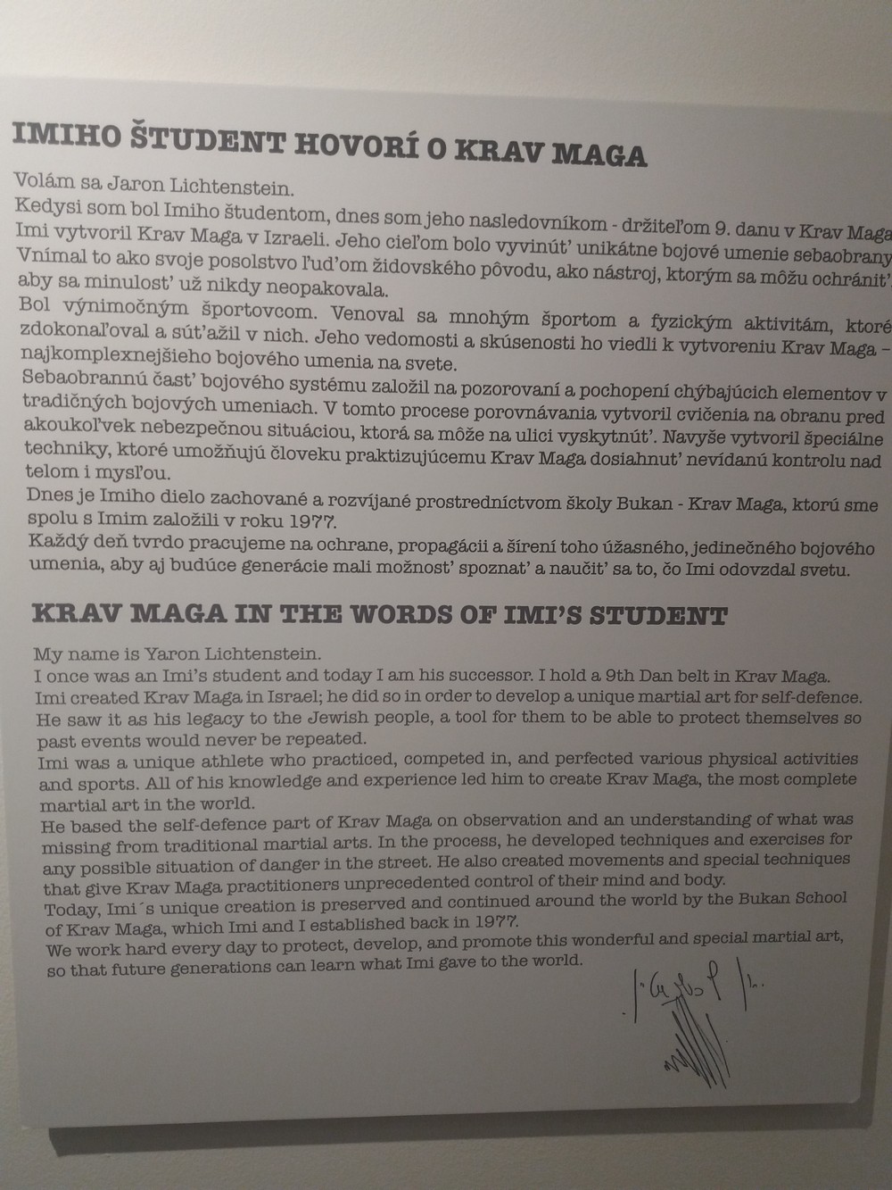 INTERVIU. Prima expoziție dedicată fondatorului Krav Maga, deschisă permanent în Bratislava. Totul despre școala Bukan de Krav Maga și prezența ei în România