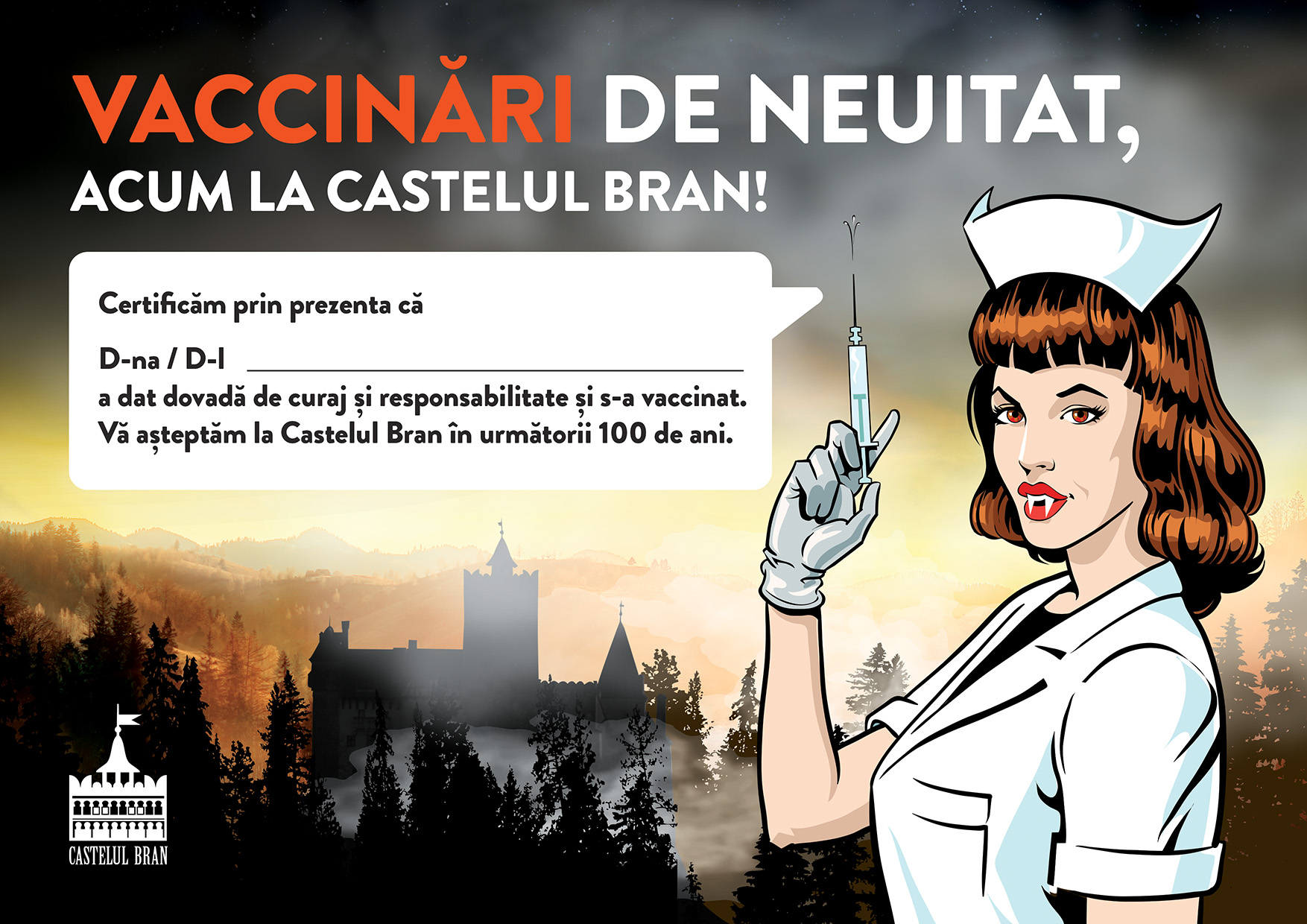 Cum decurge vaccinarea la Castelul Bran. Mai mulți turiști străini, printre cei imunizați