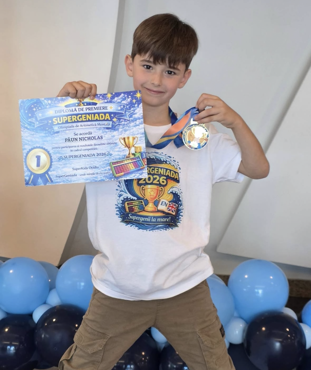 Reușită pentru fiul cel mic al Elei Crăciun. Nicholas a urcat pe prima treaptă a podiumului. „Nu a fost un drum ușor”