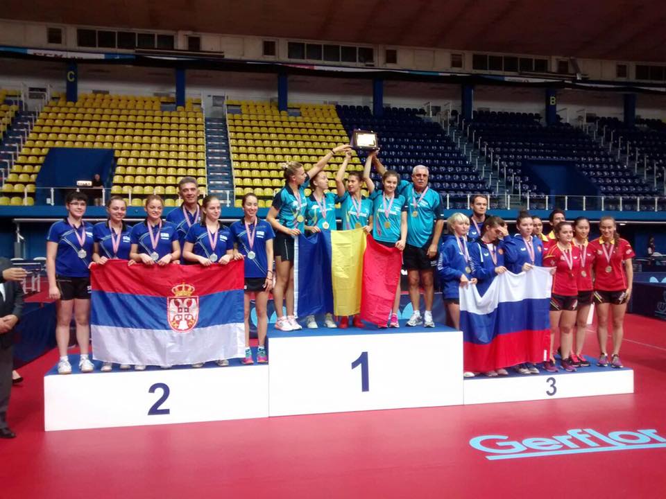 Echipa de tenis de masă junioare a României a câștigat aurul european la Zagreb. Record pentru Adina Diaconu