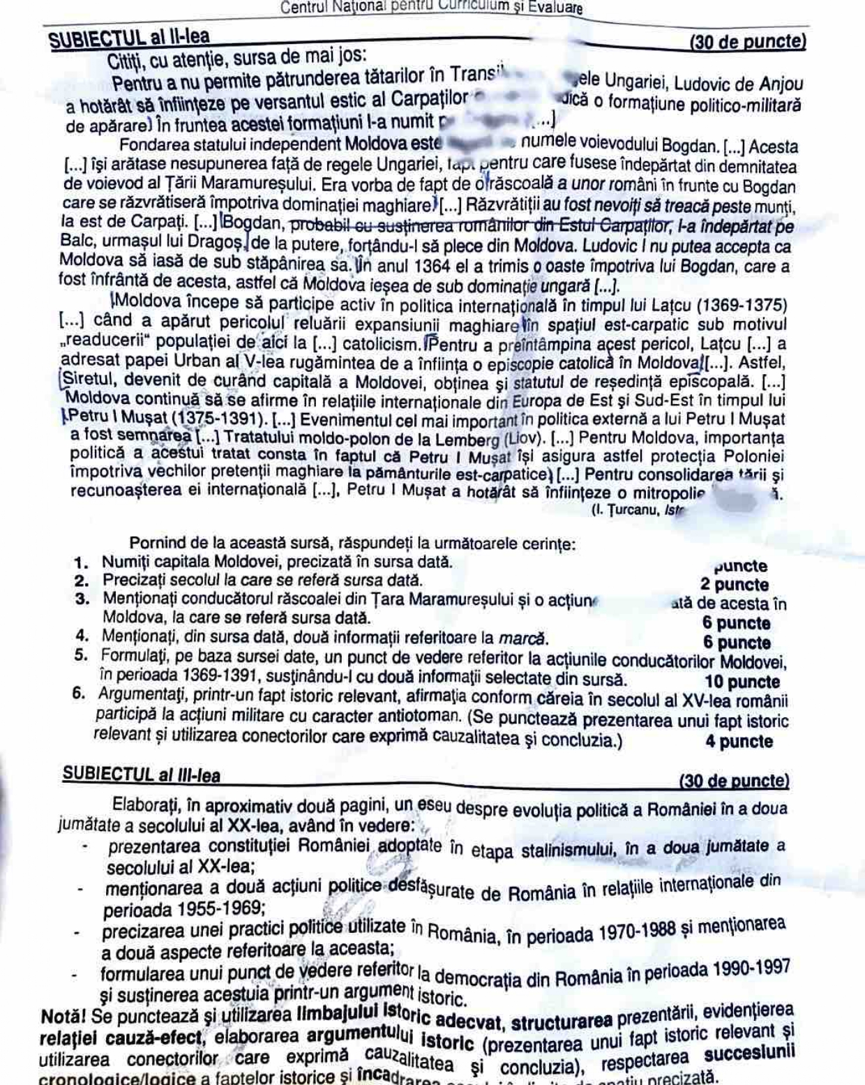 Subiecte BAC Istorie 2026. Ce le-a picat elevilor la proba obligatorie a profilului la Bacalaureat