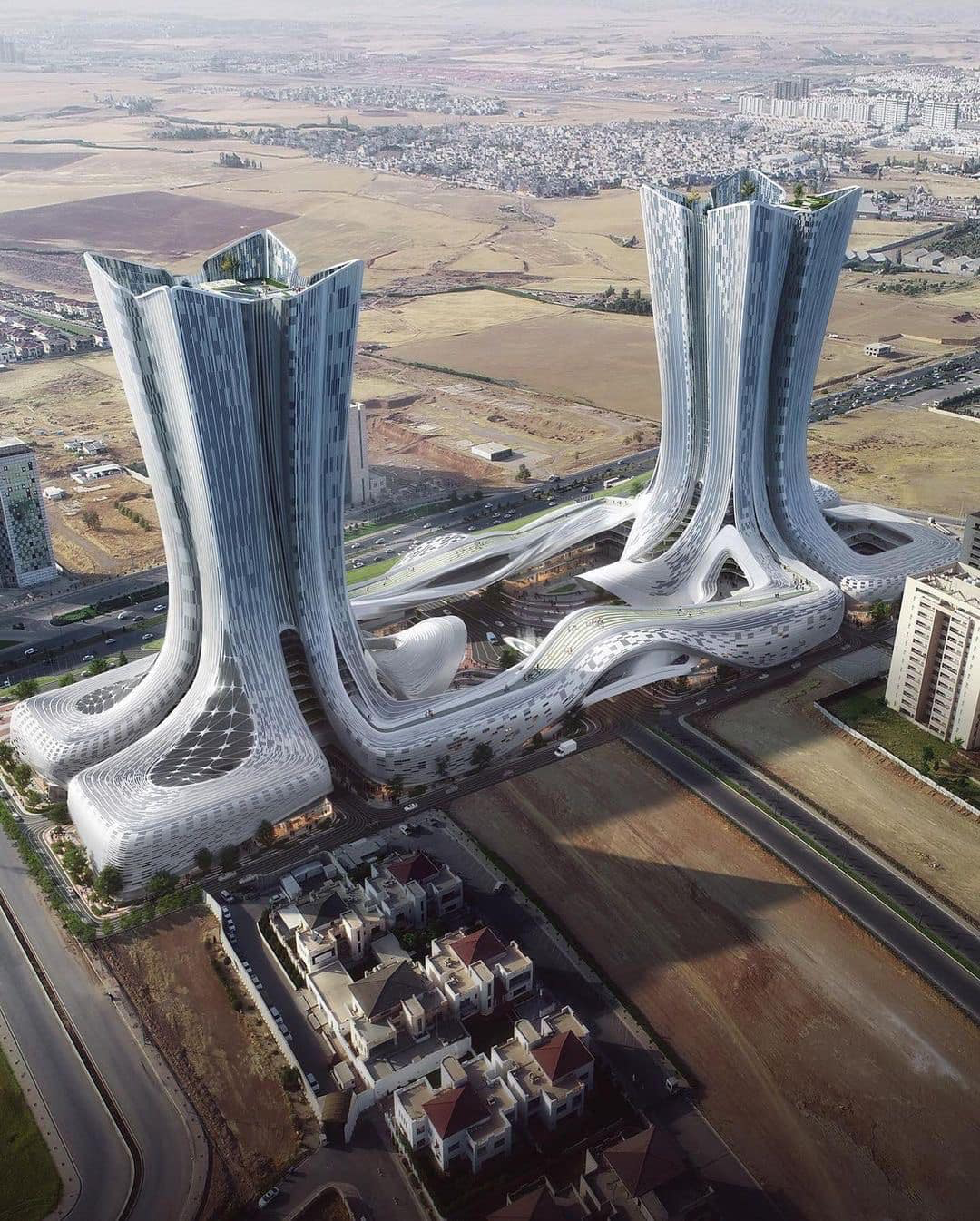 „Orașul viitorului" se construiește în Irak. Cum arată proiectul rezidențial cu zgârie-nori de 46 de etaje, grădini și heliporturi