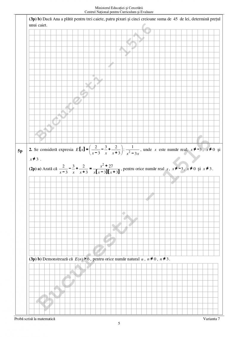 Subiectele la Matematică la Evaluarea Națională 2025. Ce a picat la a doua probă a examenelor pentru clasa a 8-a