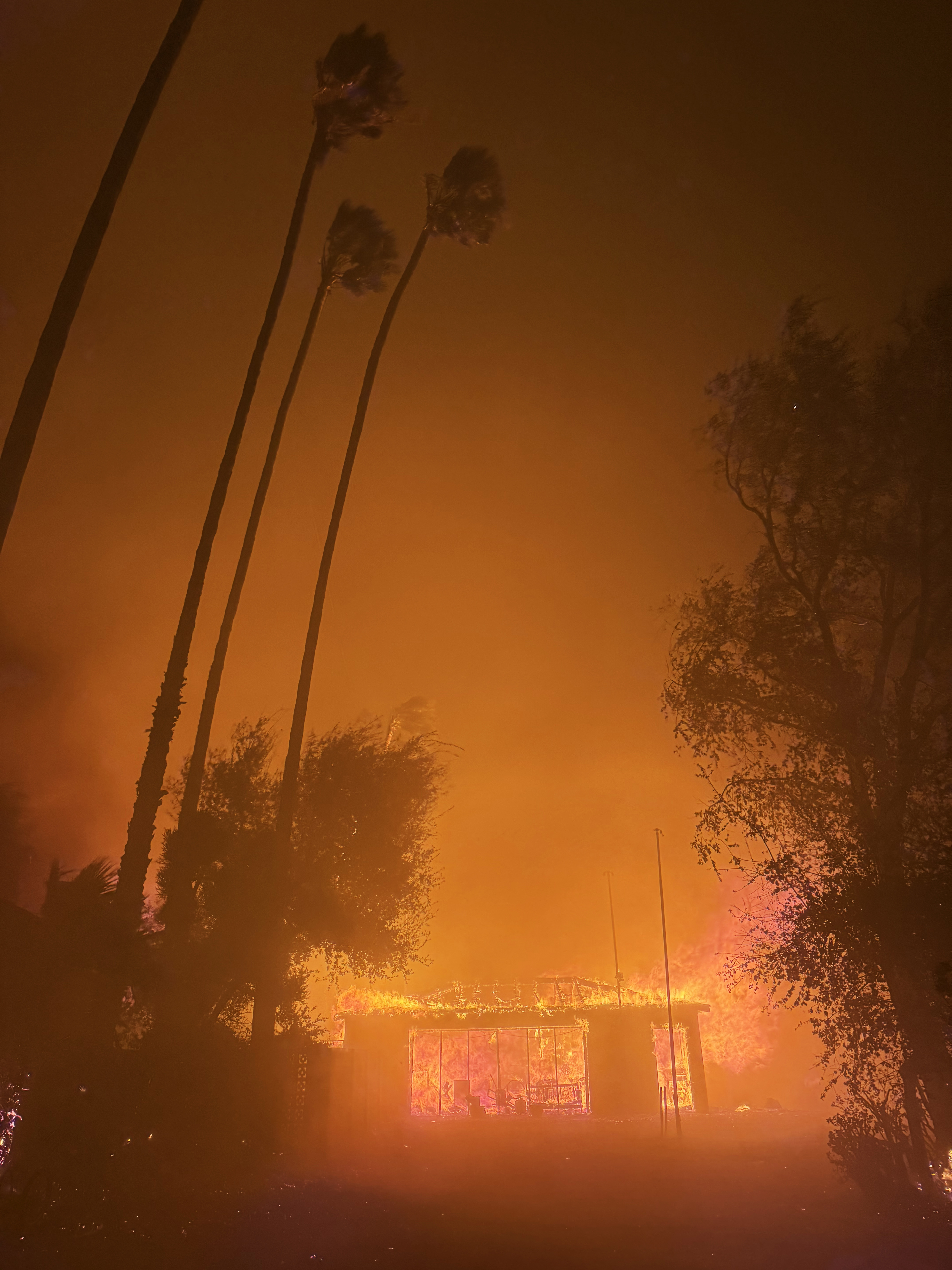 Doi bărbați și câinele lor au rămas blocați în propria locuință de lux din Los Angeles, înconjurați de flăcări