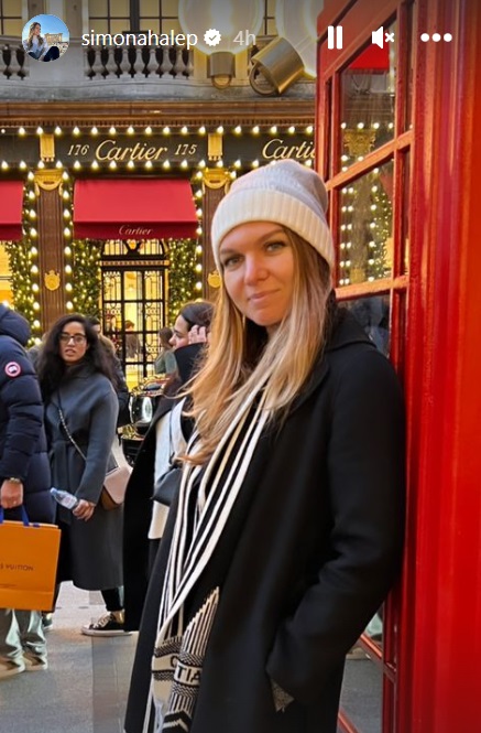 Simona Halep petrece Crăciunul în Anglia. Cum s-a pozat jucătoarea de tenis pe străzile din Londra