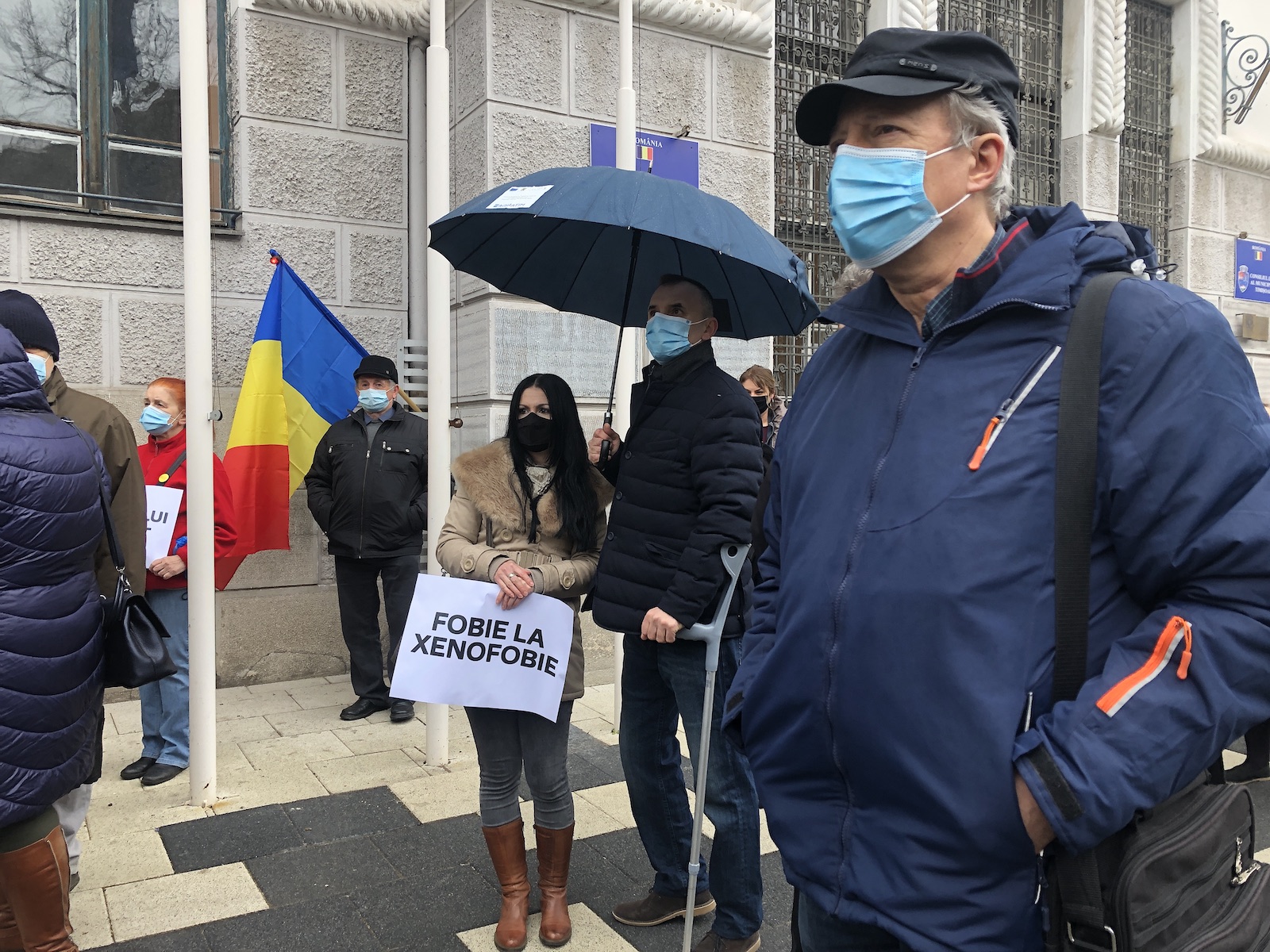 Protest „fobie la xenofobie”, în fața Primăriei Timișoara. Dominic Fritz, printre manifestanți