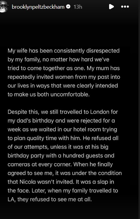 Brooklyn Beckham își acuză părinții, Victoria și David Beckham, de control excesiv și manipulare: „Au încercat constant să-mi distrugă relația”