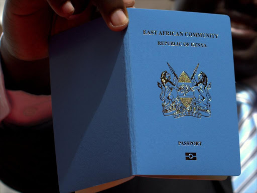 The Kenya E-passport being displayed