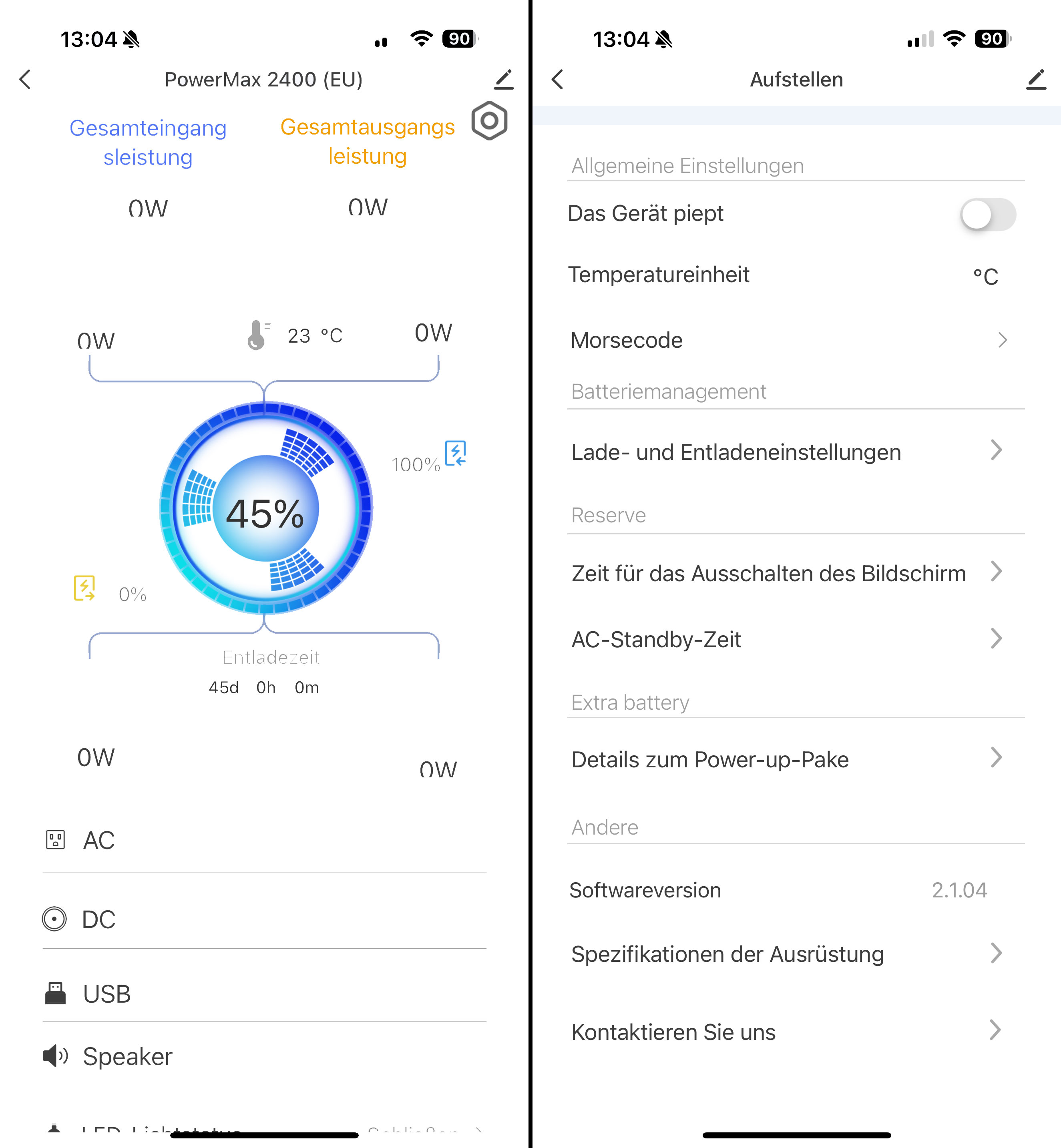 Die Oscal Powermax 2400 in der Tuya-App