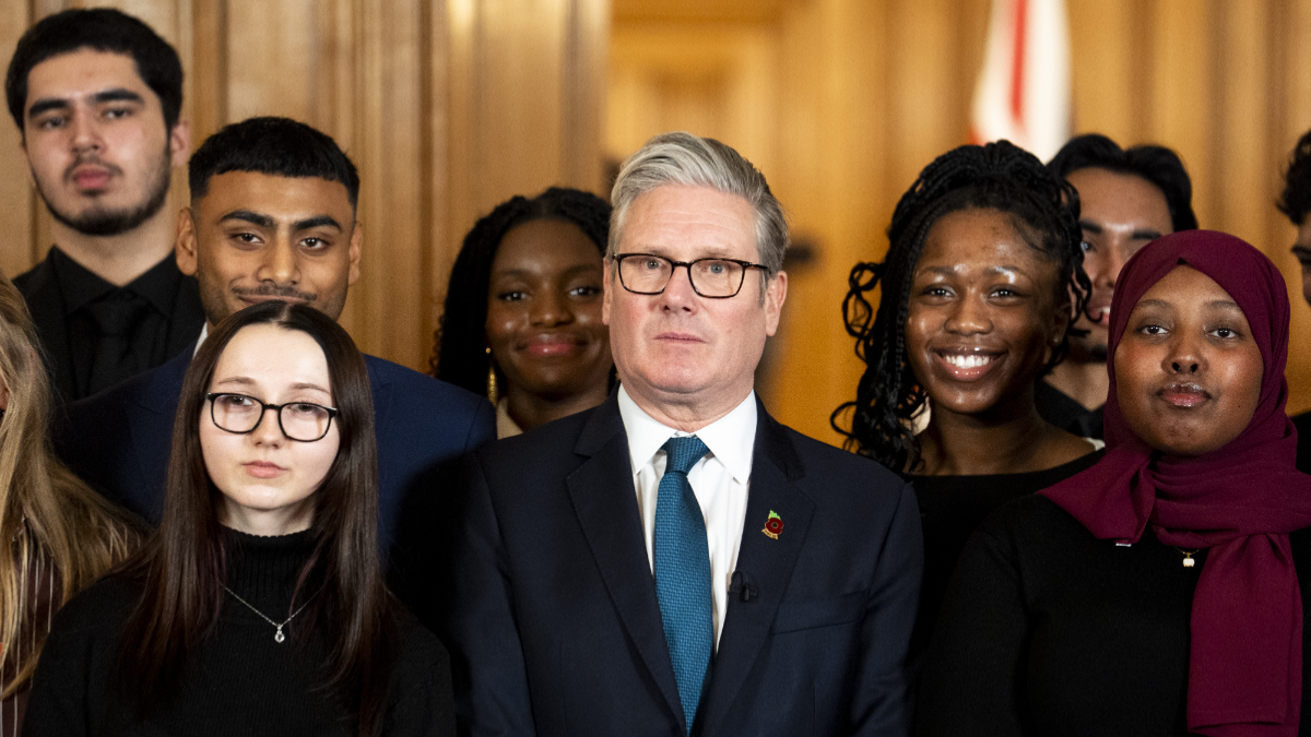 UK Prime Minister, Sir Keir Starmer hosting a Q&A session in Downing Street, London, with students. [Photo by Jordan Pettitt - WPA Pool/Getty Images]