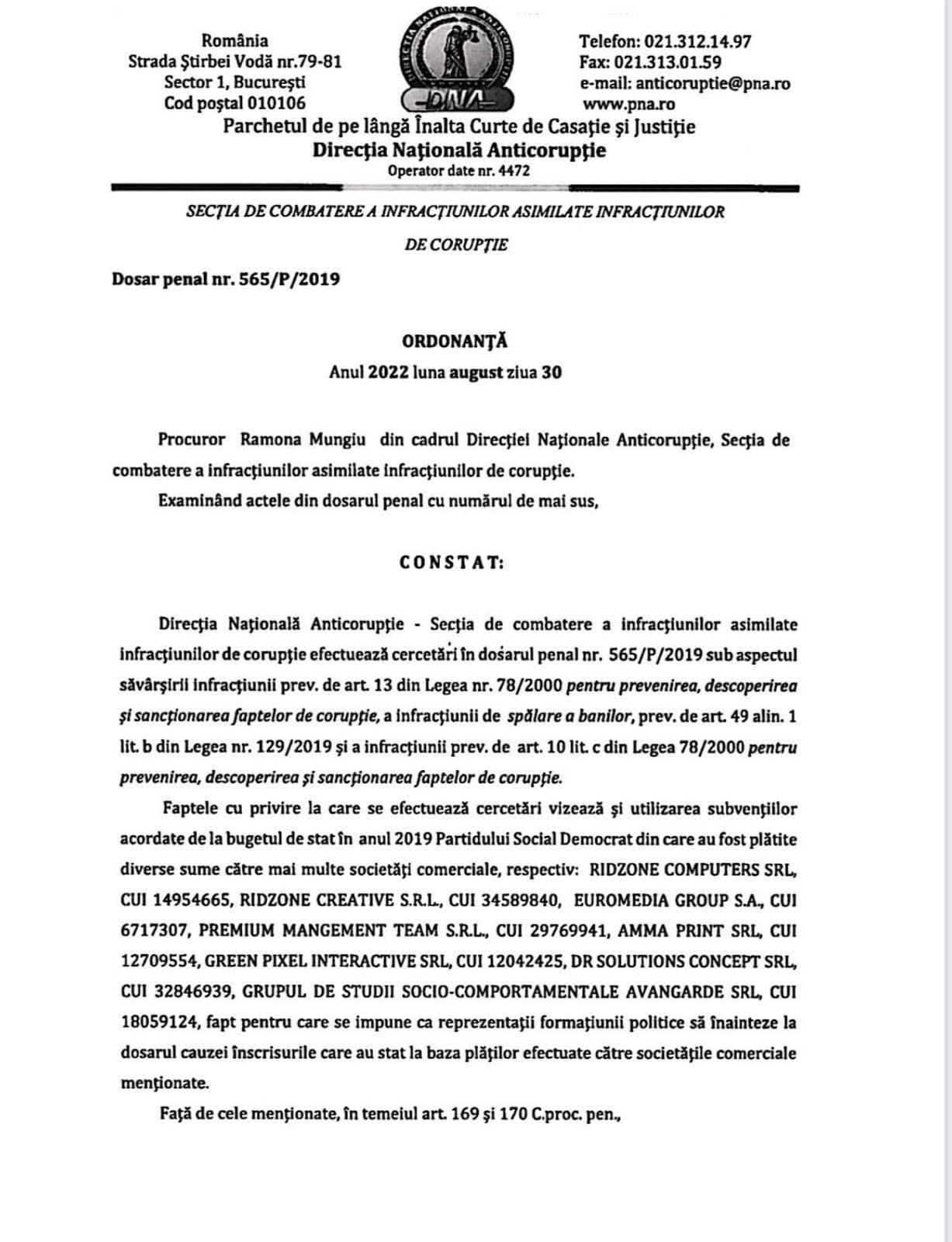 Captura.ro: DNA investighează contractele PSD din 2019 cu televiziunile și mai multe firme