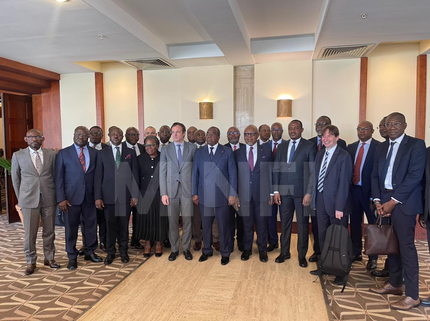 Officials the ceremony announcing the takeover of Société Générale Cameroon.