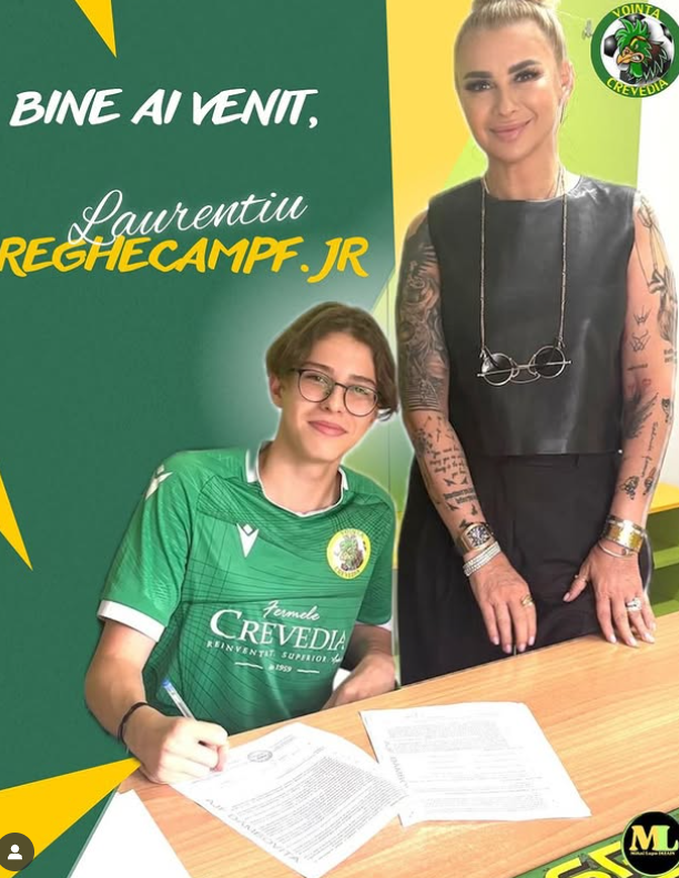 Laurențiu Reghecampf Jr. a semnat primul contract cu o echipă de fotbal. Mesajul emoționant pentru mama lui. „Îți datorez totul și promit să te fac mândră”