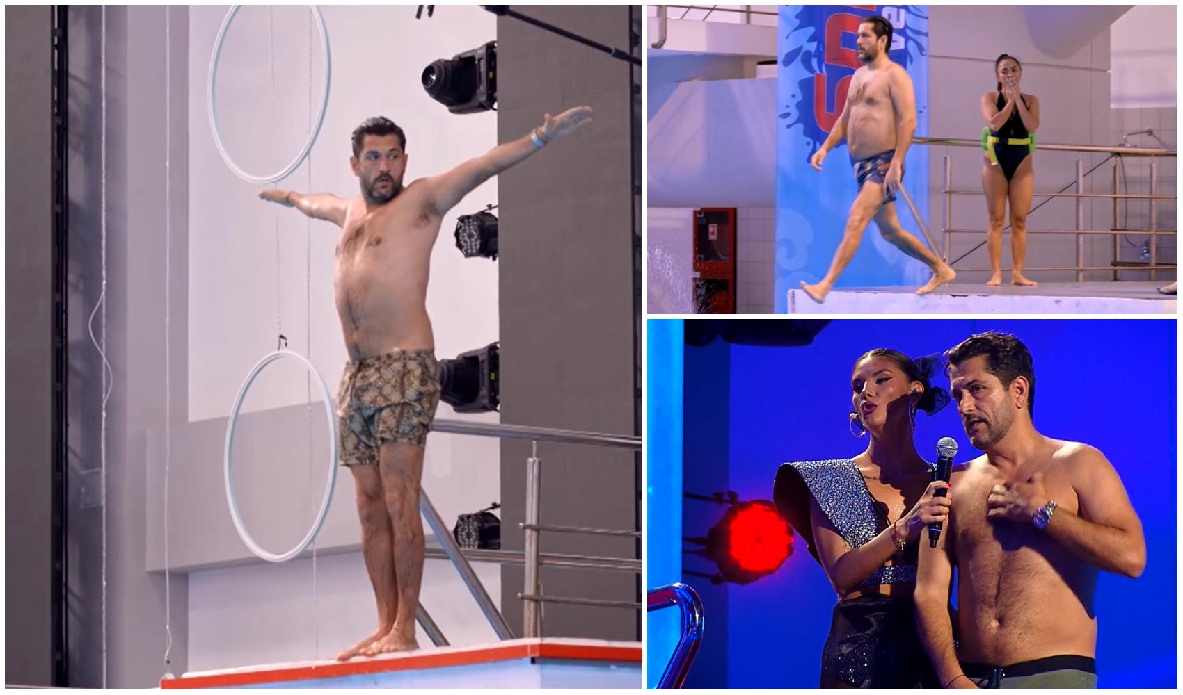 Reacția lui Cezar Ouatu, atunci când a văzut că iubita a venit să îl susțină la Splash! Vedete la apă. „Nu știu ce cauți aici! Ea trebuia să stea acasă”