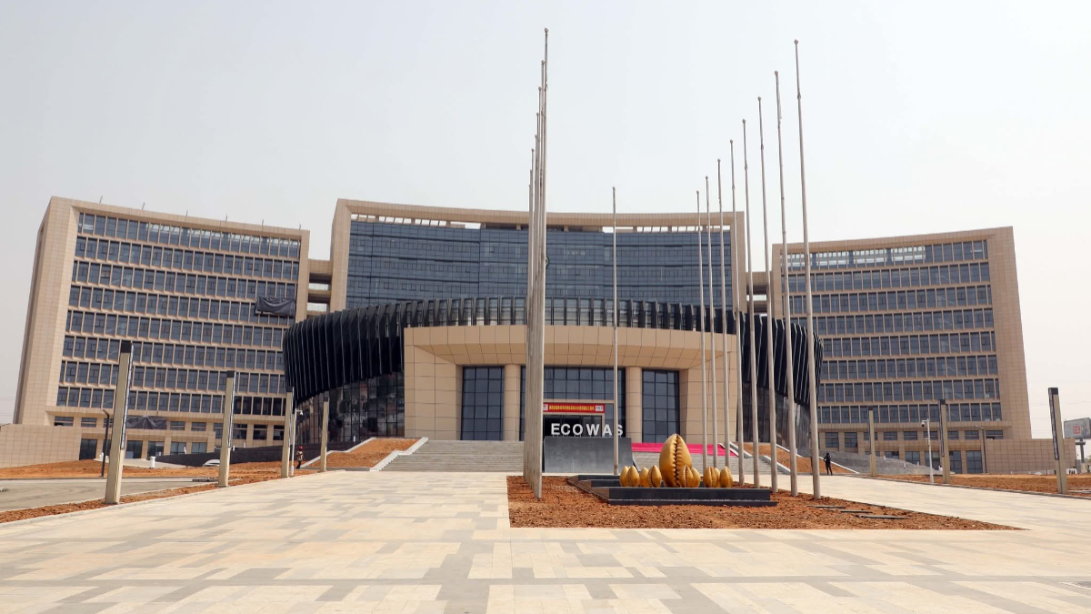 The newly constructed ECOWAS Headquarters in Abuja, Nigeria, a gift from China. [X, formerly Twitter/Carlos Lopes]