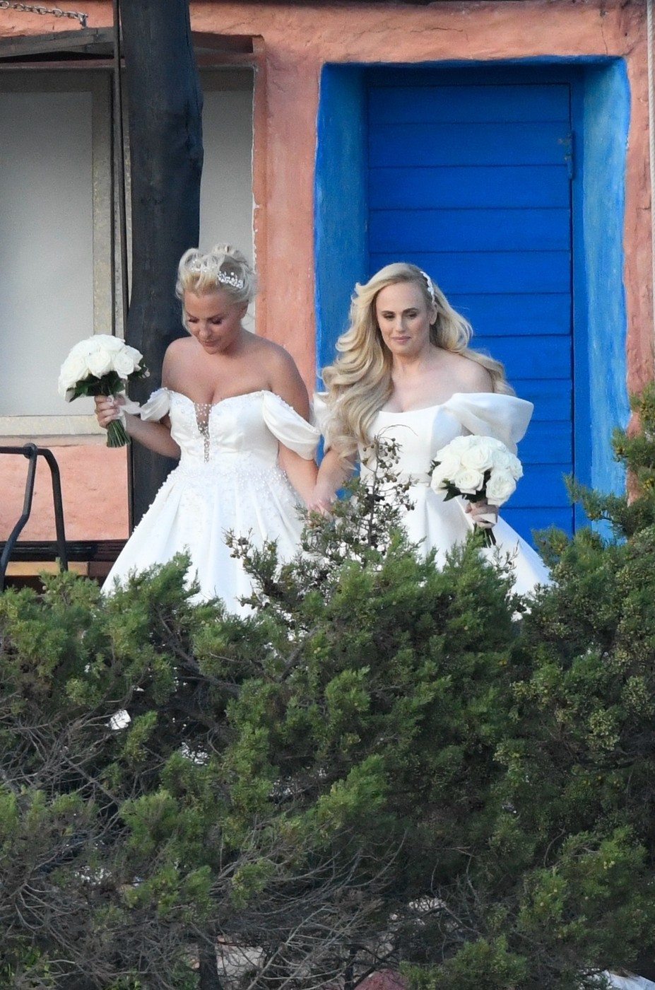 Imagini de la nunta actriței Rebel Wilson cu Ramona Agruma. Vedeta și soția ei s-au îmbrăcat în rochii de mireasă asemănătoare