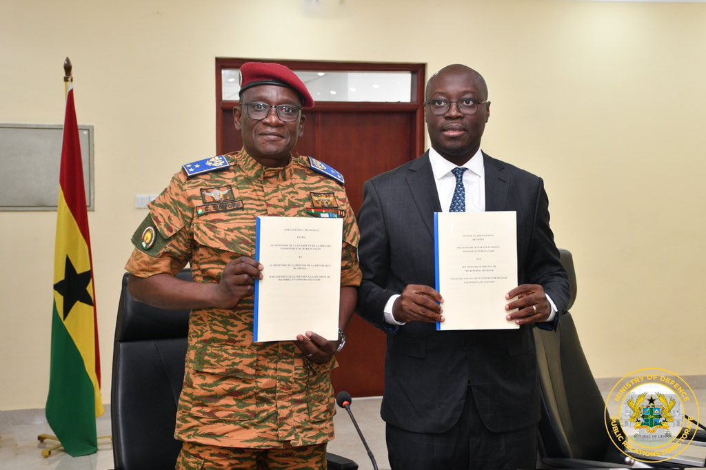 Ghana’s Defence Ministry said the deal includes protecting economic stability, securing critical supply routes and strengthening bilateral defence ties.