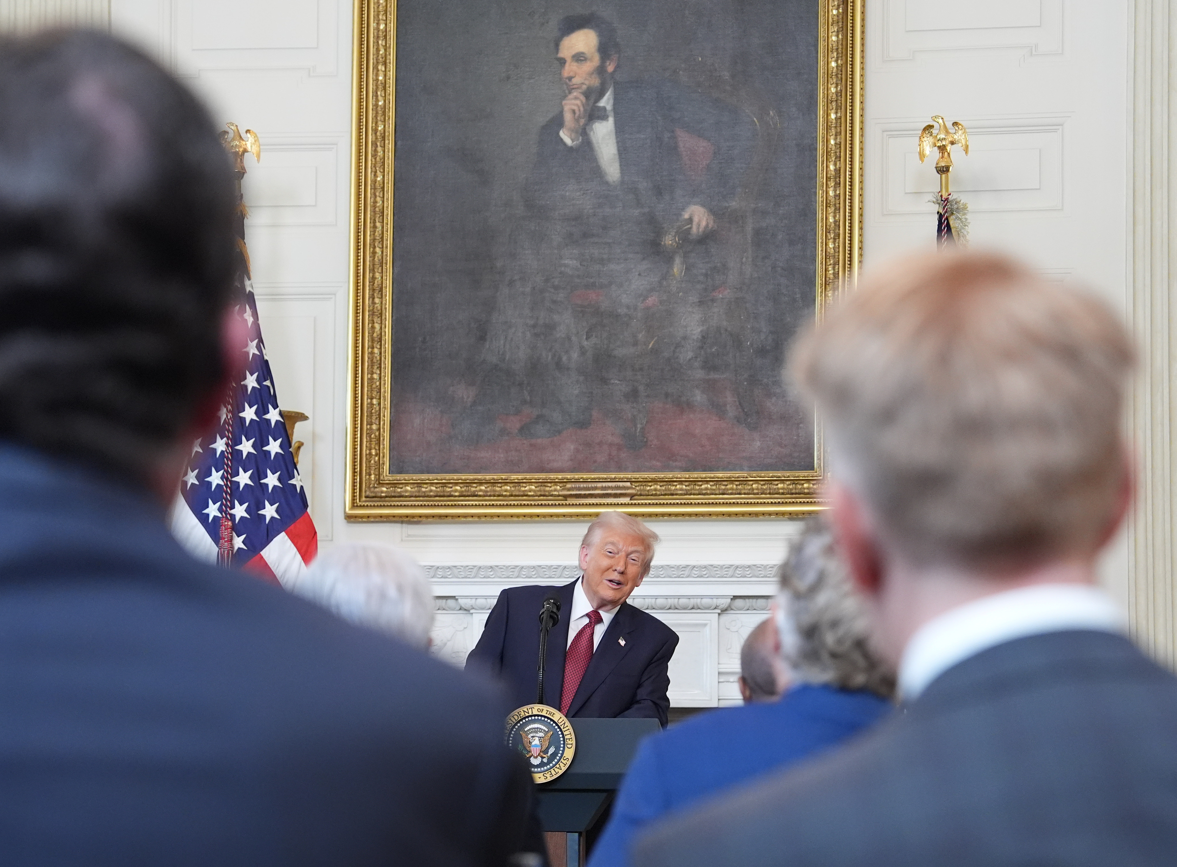 President Donald Trump spoke with Republicans at the White House last week, blaming the party's poor showing in off-year elections on the prolonged government shutdown.