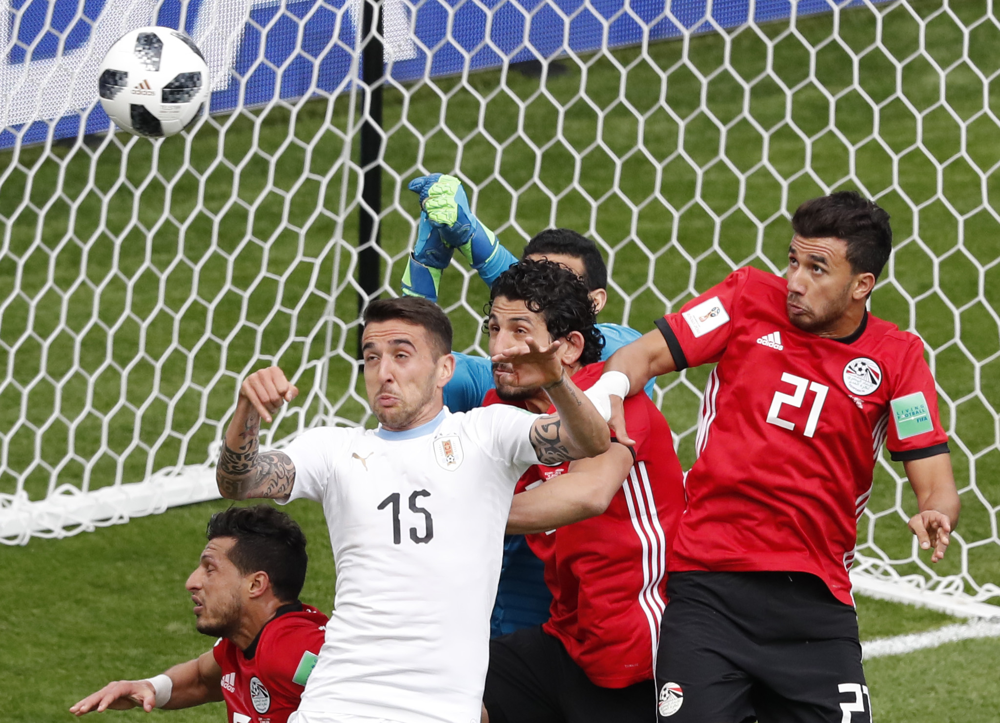 Egipt - Uruguay 0-1, în Grupa A de la Campionatul Mondial de fotbal Rusia 2018. Gimenez l-a făcut fericit pe suferindul Tabarez / FOTO&VIDEO