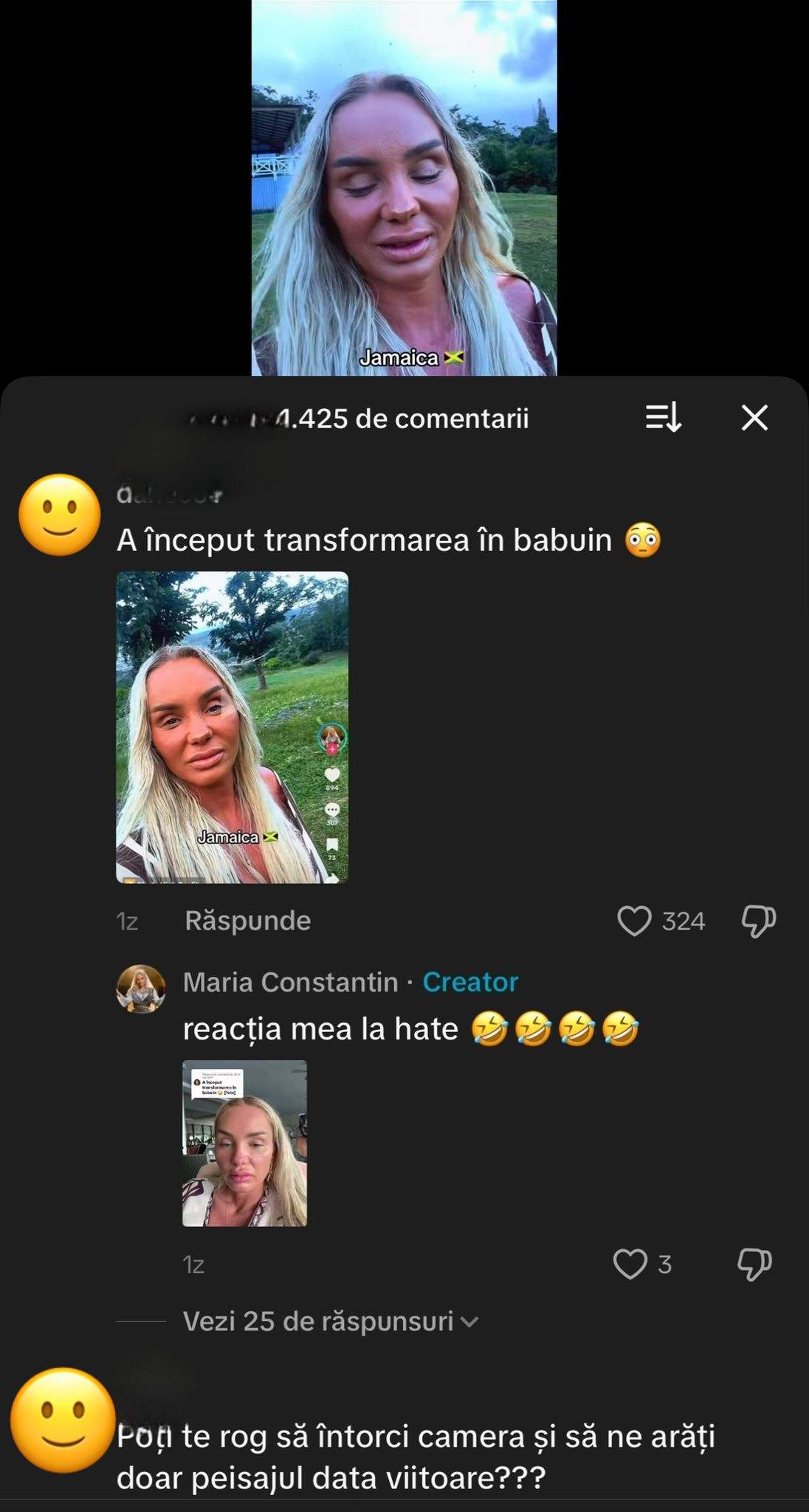 Cum arată Maria Constantin nemachiată. Fanii au criticat-o dur, iar ea le-a dat replica: „Ai dormit pe sobă?”