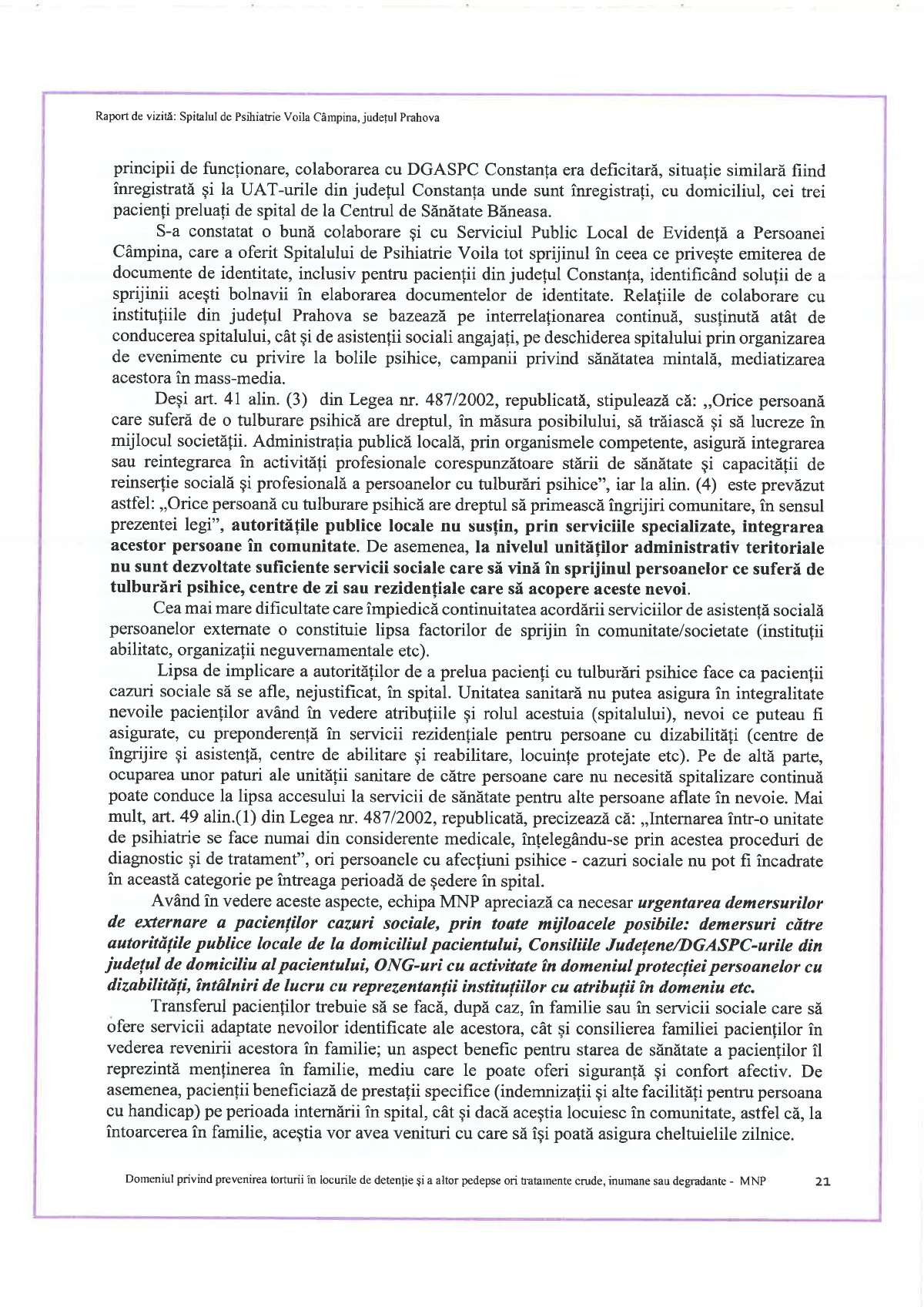 Raport al Avocatului Poporului despre Spitalul de Psihiatrie Voila: Pacienți legați cu orele, saloane folosite ca și celule de detenție, tragedia de la „Supraveghere” 