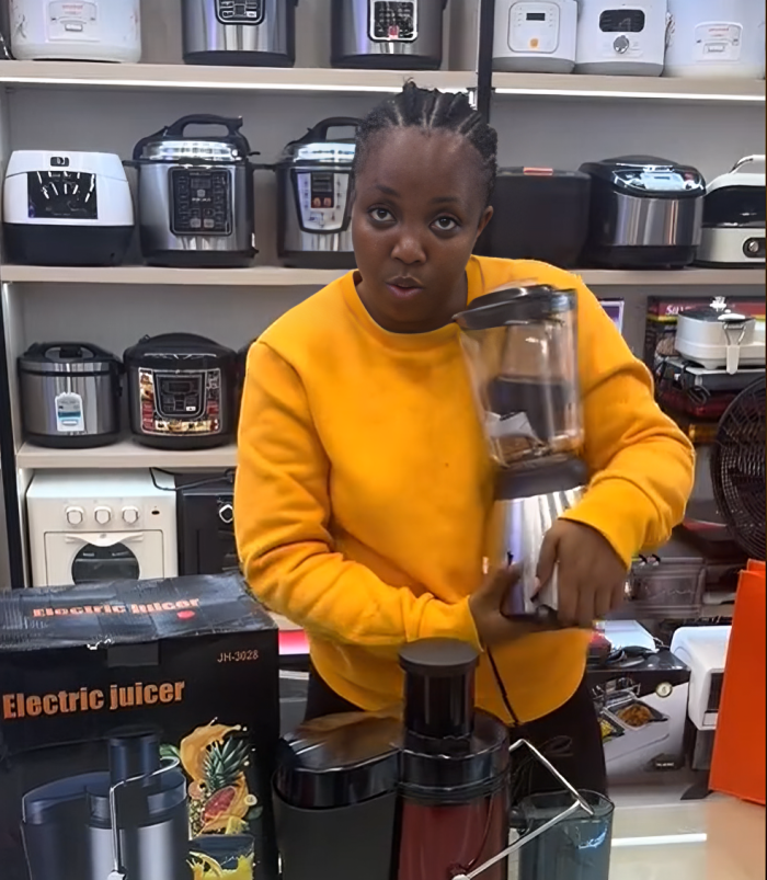 A screenshot image of Businesswoman Shiquo HiiStyle telling Kenyans about her items