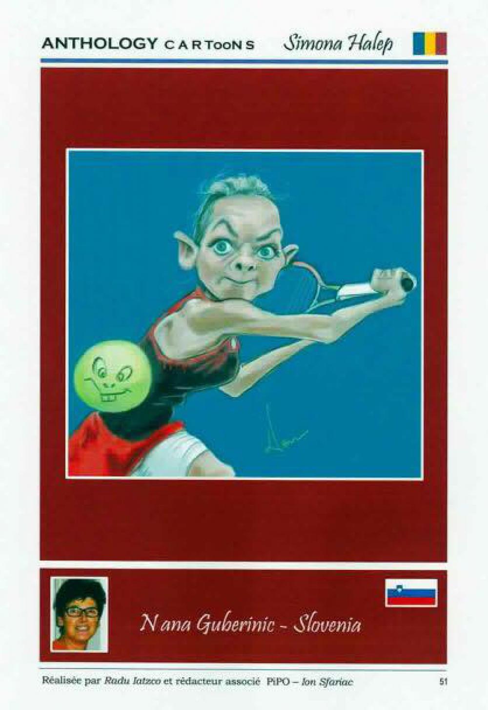 Expoziție de caricaturi ale Simonei Halep. Numărul 1 WTA, în viziunea artiștilor din toată lumea / GALERIE FOTO
