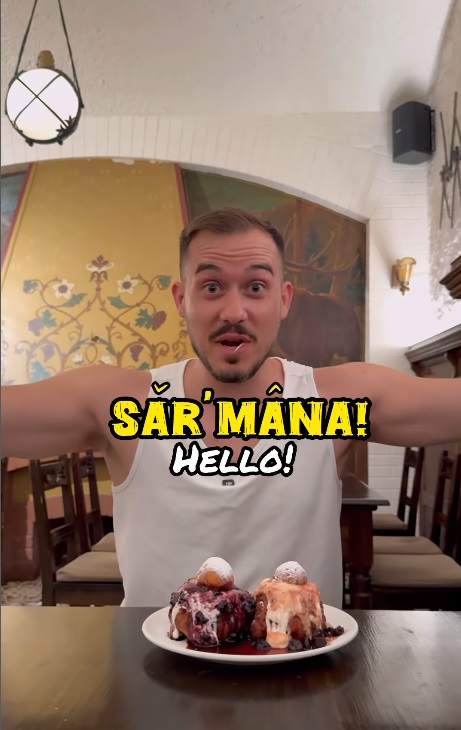 Cine e Miloš Nedeljkov, cunoscut drept Balkandad, care promovează România pe TikTok. A mâncat mici în Piața Obor și papanași în Centrul Vechi