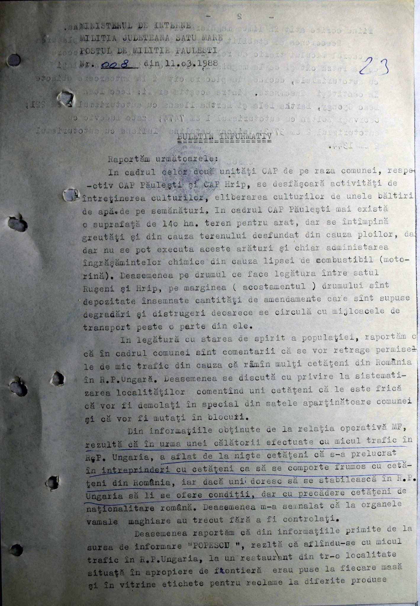 Cum erau urmăriți de Miliție și Securitate locuitorii din satele României. „Suspecții” filați de autorități erau grupaţi în două tabele: „A” şi „B”