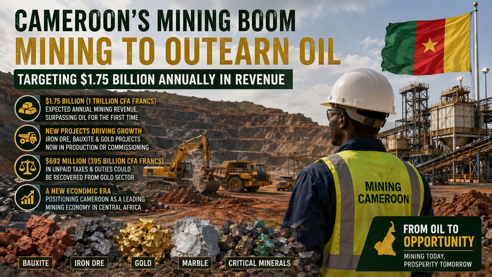 CEMAC’s largest economy expects a $1.75 billion mining windfall to overtake oil
